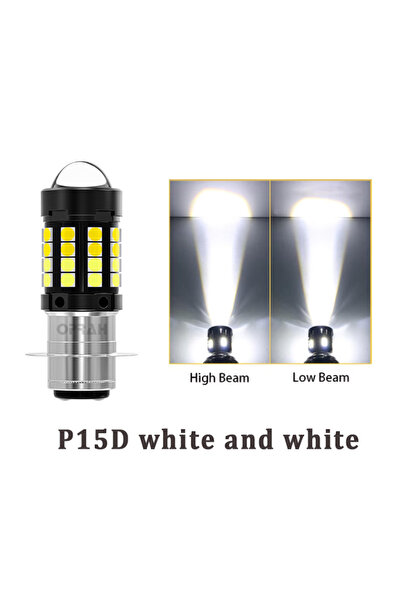 Choice مصباح دراجة نارية LED P15D أبيض وأبيض، مصباح ضباب عالي ومنخفض الشعاع، ...