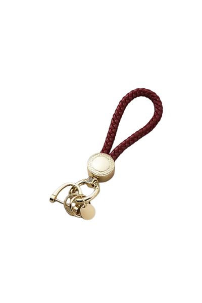 LUVLU Handmade Leather Keychain with 360 degree rotation, anti-loss D-ring, 2 O-rings
