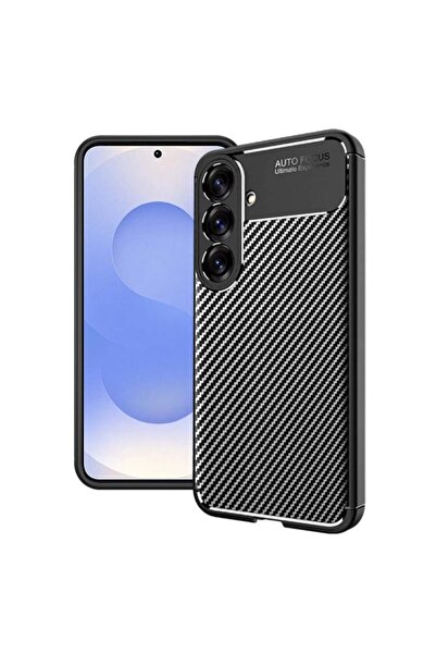 SKYDDAR INNOVATION Carcasă pentru Samsung Galaxy S25, fibră de carbon, rezistentă la șocuri, neagră, set de autocolante