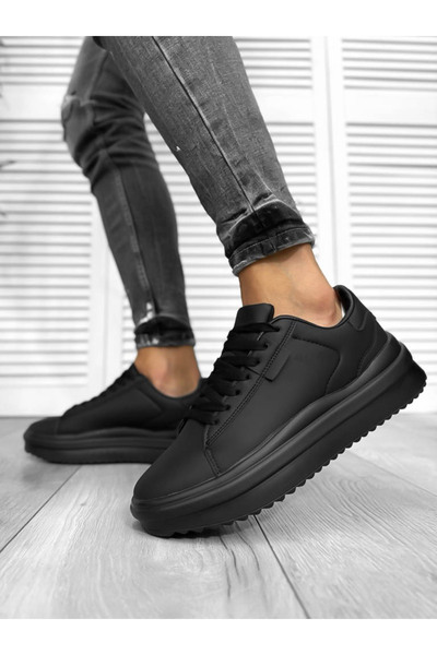 dehaine Ανδρικά sneakers, casual, μαύρα, με ψηλή σόλα