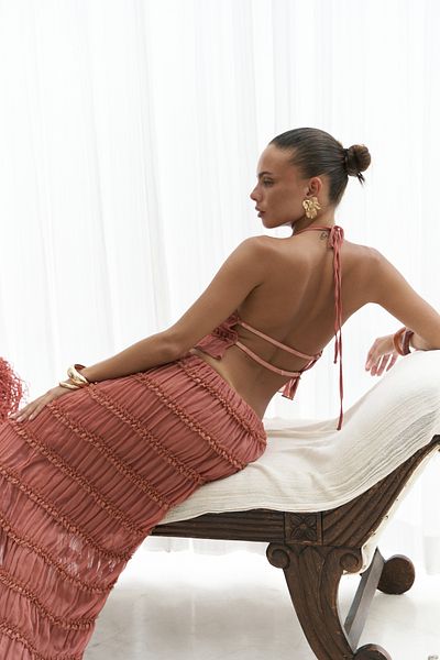 BOHEMAİ Set de fuste Sofi Transparent Cinnamon Crop