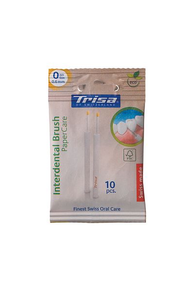 Trisa Interdental Brush Paper Care ECO ISO 0 0.6 mm manual toothbrush (10 pcs./pack) 600099 Nude