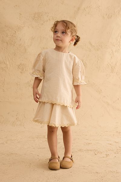 Fahhar Kids Φούστα με λεπτομέρεια Water Stone Natural