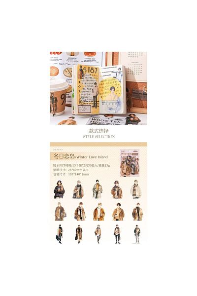 İthal O15-30 Male Pet Stickers - Color : White