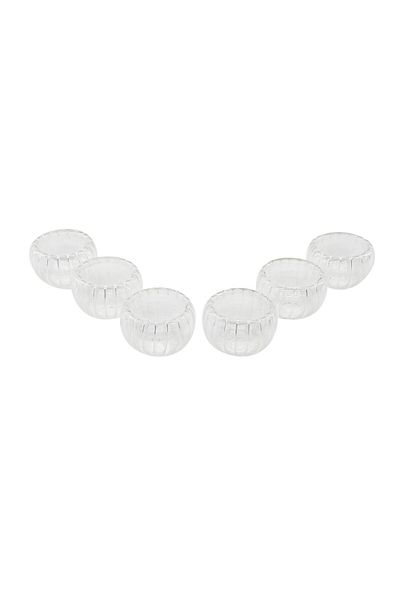 STOREMAX Mrttnca 6 Pcs Striped Glass Double Wall Delight Bowl - Sauce Bowl 50 ml Trndymrt 1087243
