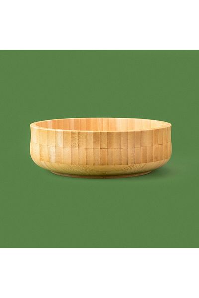 MATMEL Medium Bamboo Bowl - Light Brown - 18X6 cm