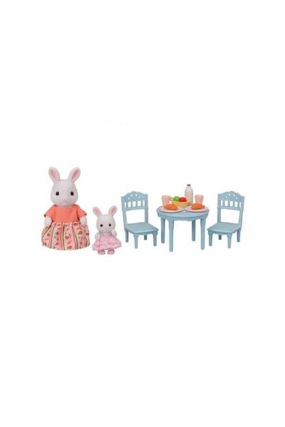 ADORE OYUNCAK 5682 Sylvanian Families Snow Rabbit Mother and Baby Breakfast Set +3 Years