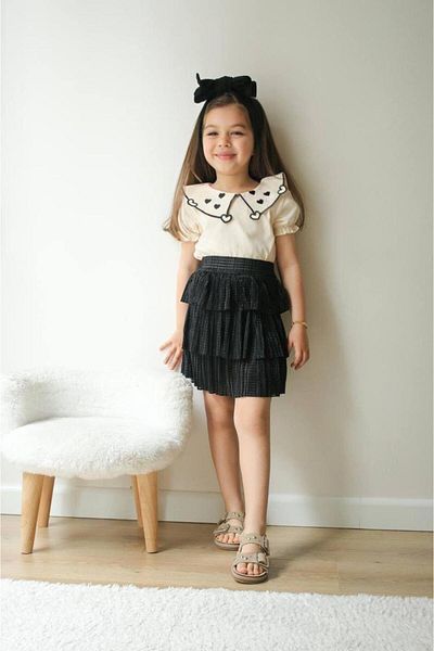KOKOŞ BEBEK Kalpcik Collar Detailed Kokoş Skirt Suit