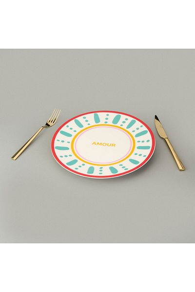 MATMEL Amour Serving Plate - Colored - 25 cm