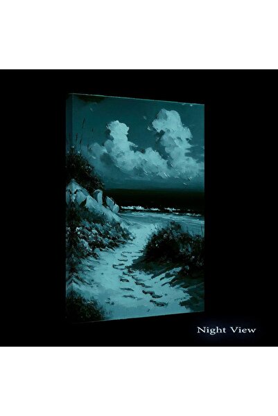 startonight Tablou DualView Startonight plaja cu Nisip si Flori, luminos in intuneric, 60 x 90 cm