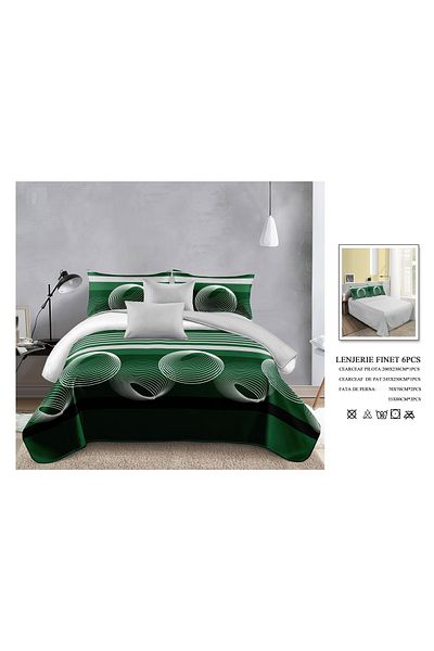 CHIRASO CHIRASO Finet Bedding Set, 6 Pieces, 2 Persons, Sheet 245x250, Quilt 200x230, 4 Pillowcases, Print