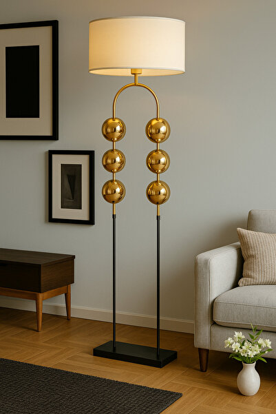 Vinner Rustica Modern Metal Lambader – Krom ve Gold Gövdeli