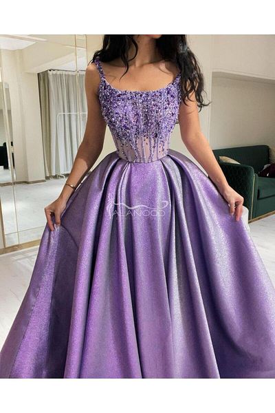 ALANOOD FASHION ALANOOD Embroidered Mauve Evening Dress - Original with Luxurious Design