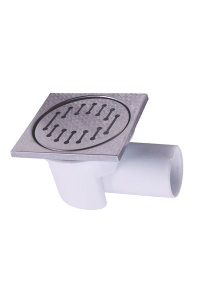 flores Metal floor drain, with side outlet, 100 x 100 mm, outlet 50 mm
