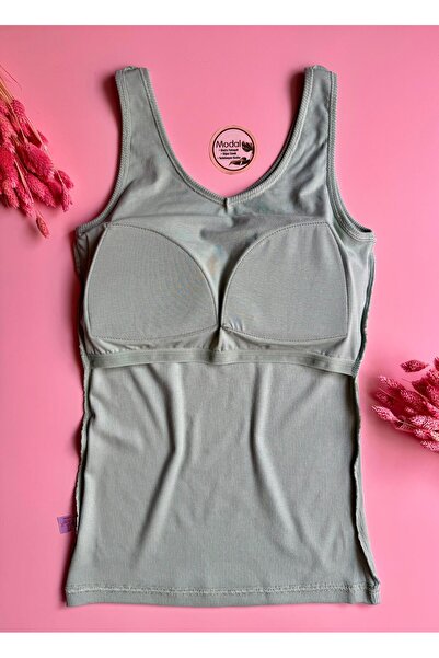 Elosia Chic Drape | Modal 3-Piece V-Neck Bra, Black, White and Green Camisole Women's Tank-Blouse