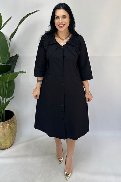 GÖKSEL Lace Collar Polin Dress Plus Size