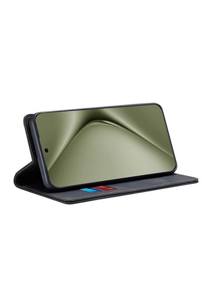 SKYDDAR INNOVATION Case for Huawei Pura 70 Ultra, Soft Wallet, Book type, Eco Premium leather, Black, sticker set