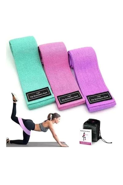 sanitayakı Benzi fitness elastice – Set 3 buc, 3 niveluri de rezistenta pentru coapse, fese si picioare