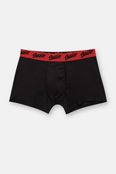 Pull & Bear 3'lü siyah STWD logolu boxer paketi