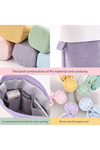 Generic Retractable Pencil Case, Corduroy Pu, Multifunctional Creative Pencil Case