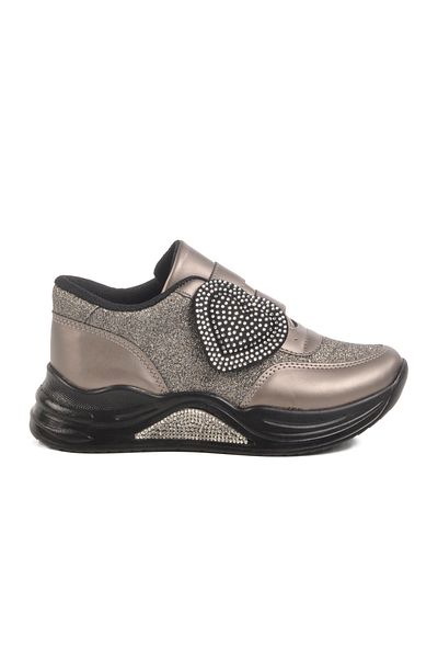 AYAKMOD Platinum Glittery Velcro Girls Sneaker 7021086 F