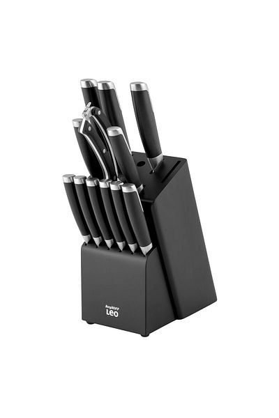 Berghoff Knife set with Graphite holder, 13 pieces, Steel, ABS, Wood, Black