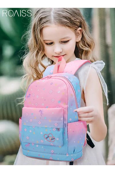 ROAISS 3PCS Children's Backpack Sets Printed Graphic Cute Student Backpack Set Functional Large Capacity Sc