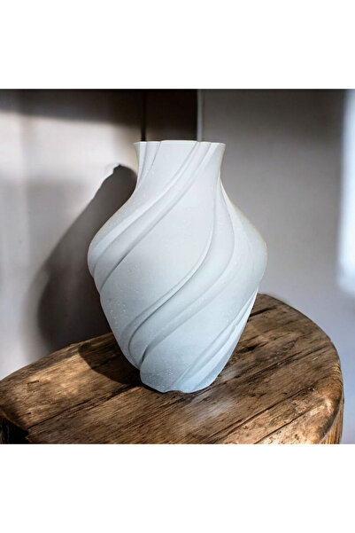 YILDIZ DECOR Rüya beton vazo ,derin çizgili vazo