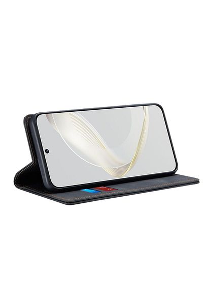 SKYDDAR INNOVATION Case for Huawei nova 11 / nova 12s, Soft Wallet, Eco Premium Leather Card Type, Black, sticker set