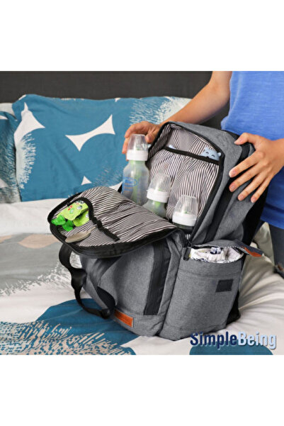 Simply Life Water-Resistant Oxford Polyester Baby Diaper Bag Backpack