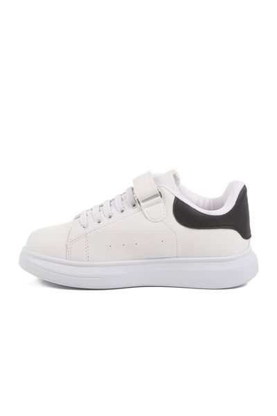 AYAKMOD Pantofi sport pentru băiat, alb, negru, cu șireturi, 160 F
