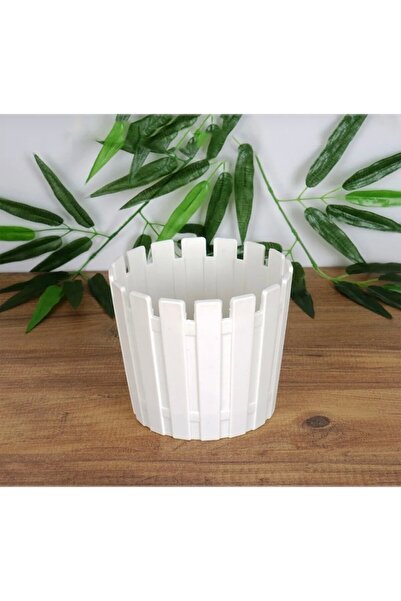 seazde Poliwork Akasya Çit Saksı 4 Lü Beyazzz