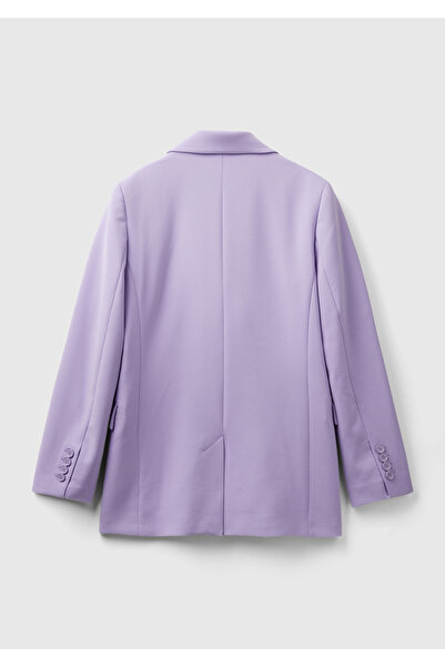 United Colors of Benetton Λιλά Γυναικείο Μπουφάν με διπλό στήθος