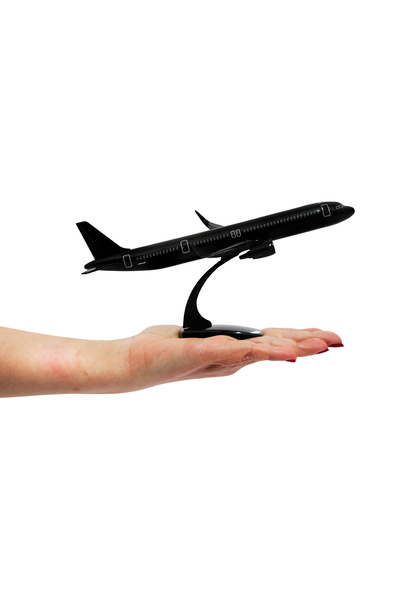 zekupp Airbus A321 1/200 Ölçek Siyah Düz Tasarım Plastik Maket Uçak