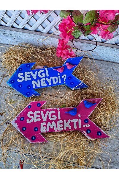 Home 2 li sevgi temalı ahşap bahçe,ağaç süsü,ok tasarımı el yapımı kişiselleş...