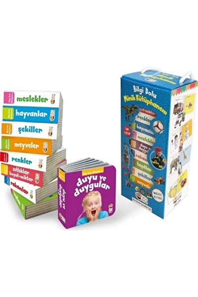 Sincap Kitap İngilizce Destekli Bilgi Dolu Minik Kütüphanem (9 Kitap - Mavi K...