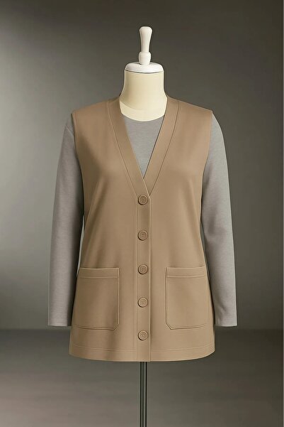 FATELLA Kadın Anne İnce Vizon Penye Yelek Anneler Günü