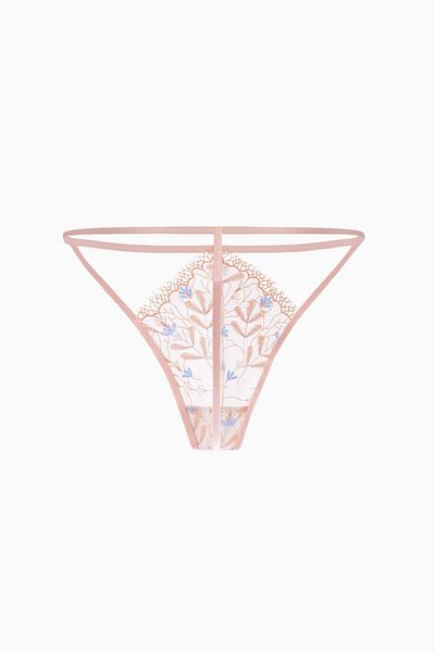 Wonna Embroidered Tulle Thong Ecru 2700 Small