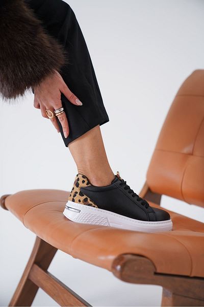 Zerenyus Pantofi sport negri Vega Premium Leopard pentru damă