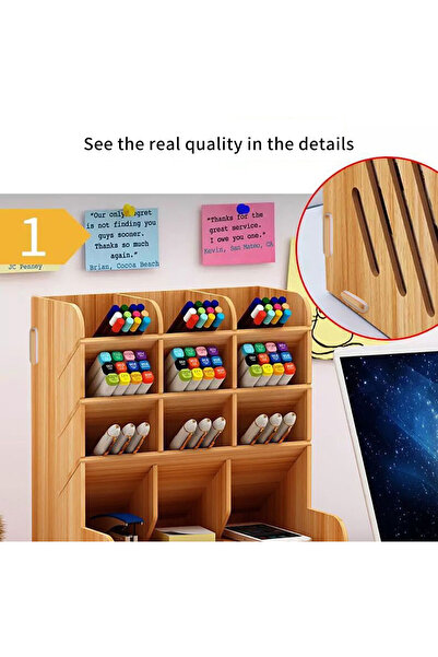 Generic Tern Wooden Pen Holder Storage Box Large Capacity Nordic Creative Fashion