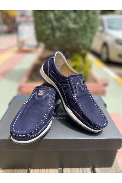 Pierre Cardin 14801 Pantofi casual pentru bărbați, din piele naturală, albastru nubuc