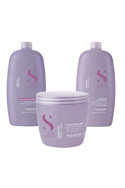 Alfaparf Milano Semi Di Lino Smoothing Set Shampoo 1000 ml Conditioner 1000 ml Mask 500 ml