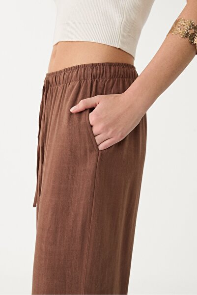 Stradivarius Flowing linen blend trousers