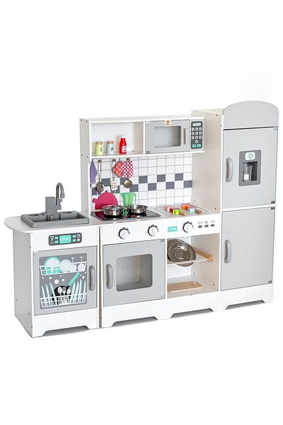 KIKIBEBE Wooden Luminous Simulation Cooker Set – Water Sound & Cooking Playset For Kids-multicolor