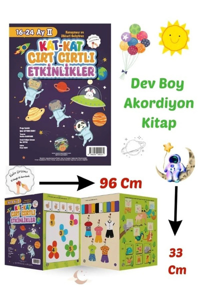 Öğrence Gezegeni 16-24 Ay Cırt Cırtlı Etkinlik Kitabı - Dev Boy Akordiyon Kat...