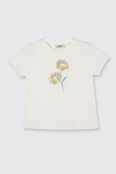 Made With Liberty Fabric Μπλουζάκι για κορίτσια με υφασμάτινη λεπτομέρεια κεν...