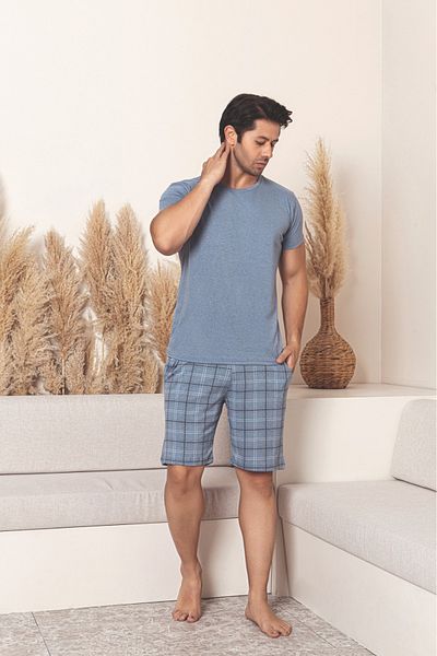 Sude HOMEWEAR Costum de pijama pentru bărbați cu mâneci scurte