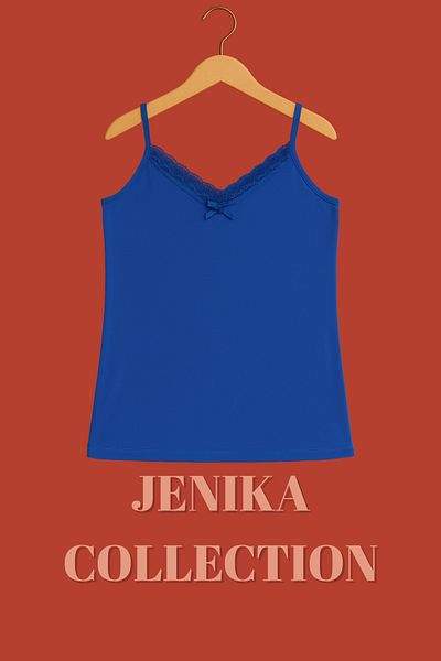 JENİKA Solid Color Cotton Rope Strap Women's 3-Piece Undershirt