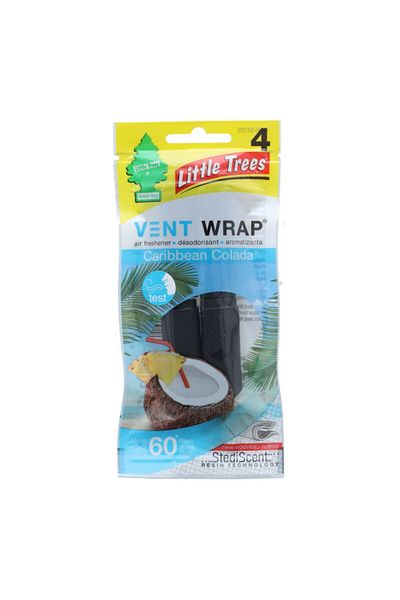 Little Trees 4-Piece Caribbean Colada Vent Wrap Air Freshener