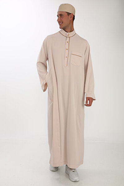 Suffa قماش مصقول باللون البيج الأنيق للرجال، تصميم أنيق ومريح